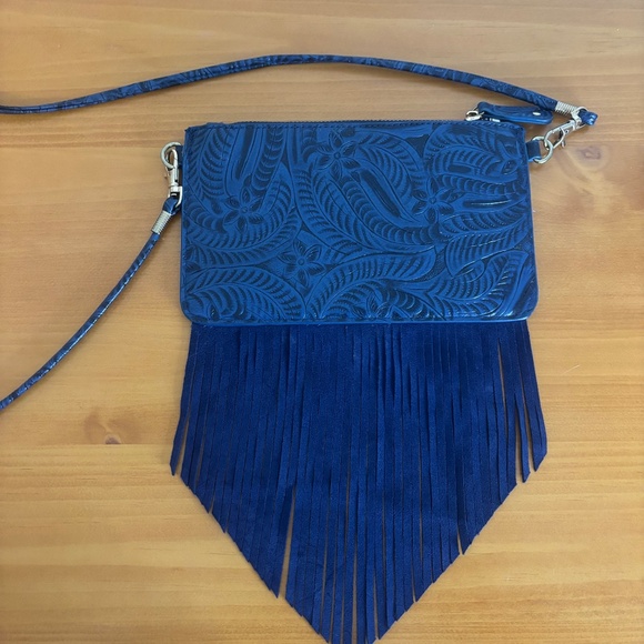 Free People Fringe Crossbody Blue - Picture 2 of 10